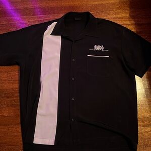 RARE vintage Black and white daddy-o’s nice dress up/bowling shirt with design
